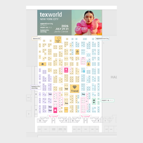 Texworld New York Summer 2026 interactive trade show floor plan